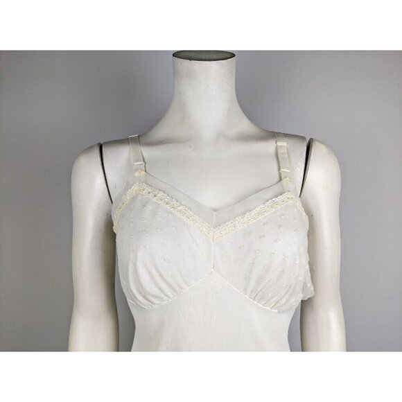 VINTAGE WOMEN'S IVORY WHITE DRESS SLIP - FIGURFIT - SIZE 34 - Picture 4 of 9